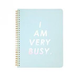 ban.do Rough Draft Mini Spiral Notebook, 9" x 7" 160 Lined Pages, I Am Very Busy